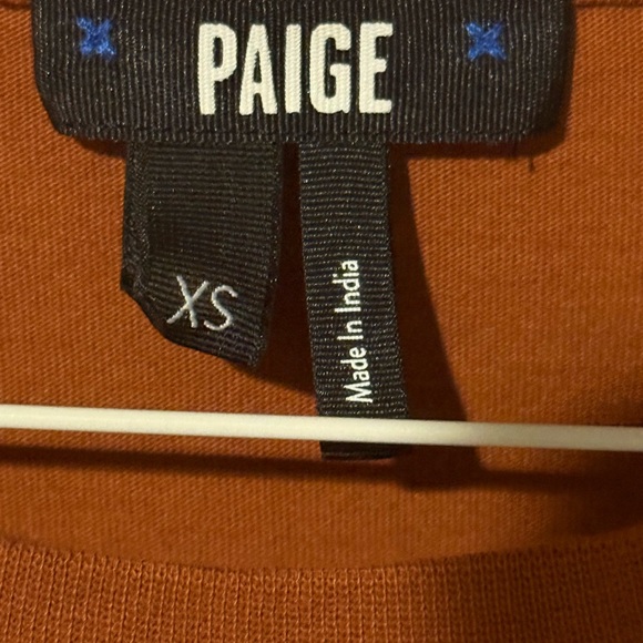 PAIGE MATCHA TEE IN TERRACOTTA - Short Sleeve Puff Top - Warm Brown Sz:XS - Picture 7 of 11